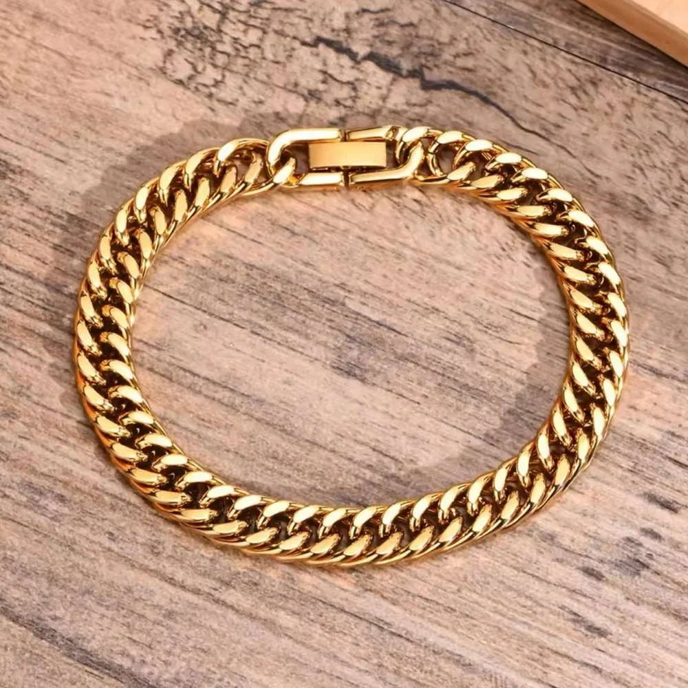 COPY - Men's Stainless Steel Link Chain Miami Cuban Bracelets for Male 8.27”